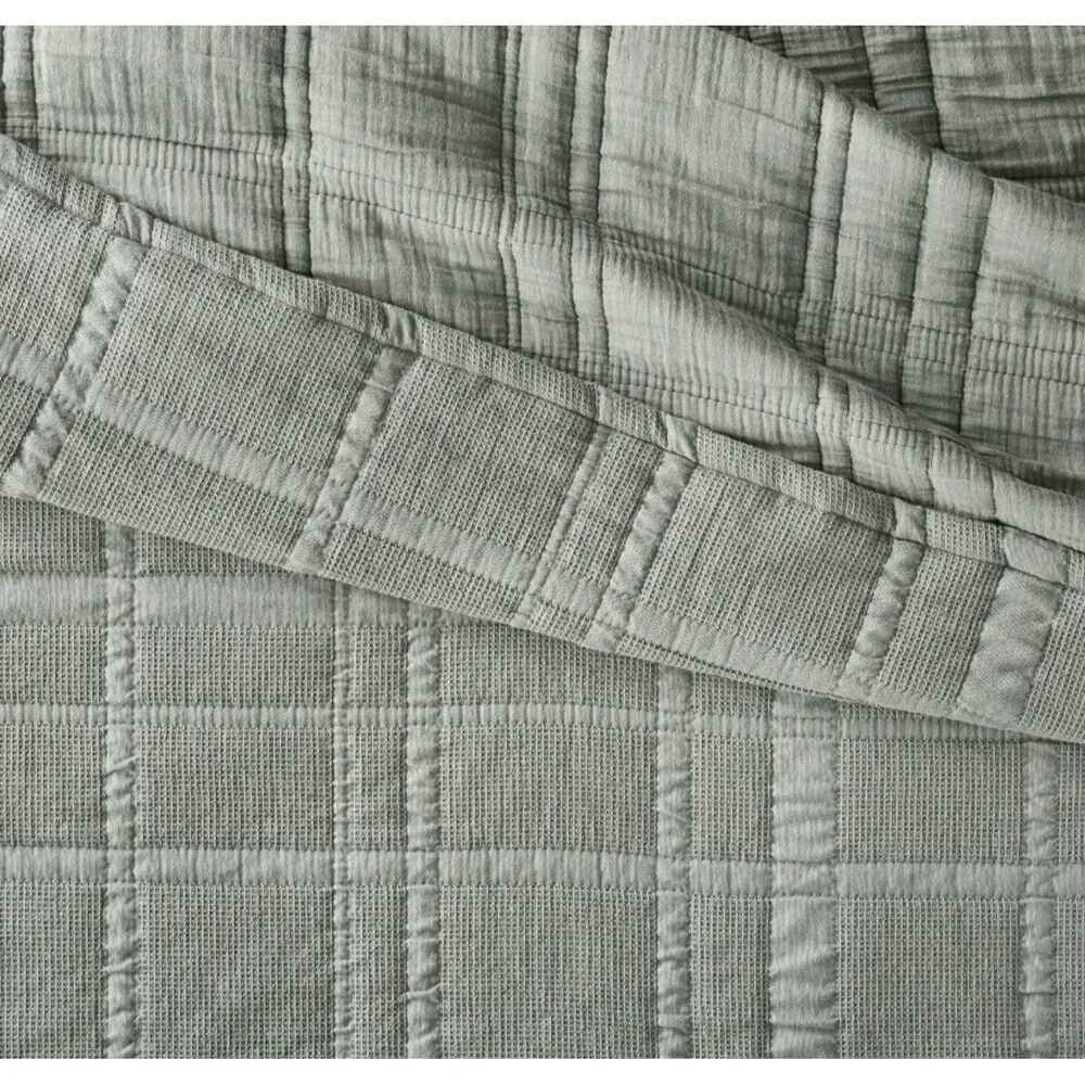 King+ Waffle Matelasse Quilt Light Teal Green - Threshold designed Studio McGee